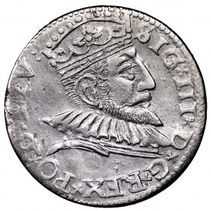 Zygmunt III Waza, trojak 1593, Ryga - ładny