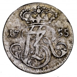 August III Sas, trojak 1755, Gdańsk - rzymska 3