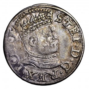 Stefan Batory, trojak 1586, Ryga - mała głowa