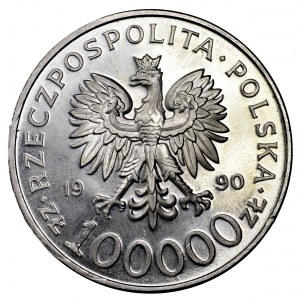 III RP, 100000 zł 1990, Solidarność - typ A