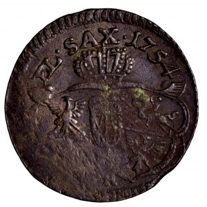 August III Sas, grosz 1754 H - ładny