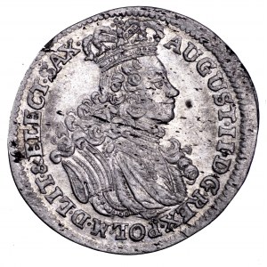August II Mocny, szóstak 1702 EPH, Lipsk - piękny