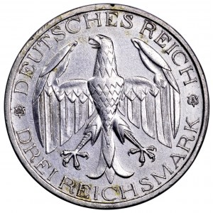 Niemcy, Republika Weimarska, 3 marki 1929, Waldeck - ładne
