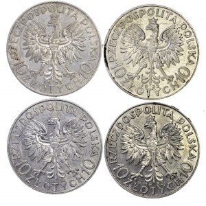 II Rzeczpospolita zestaw 4 x 10 złotych Polonia