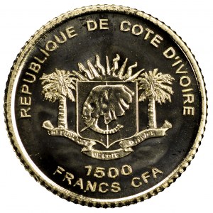 Wybrzeże Kości Słoniowej, 1500 franków 2006, Kolos Rodyjski - złoto