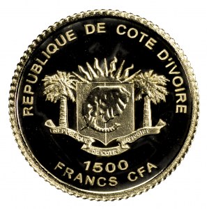Wybrzeże Kości Słoniowej, 1500 franków 2006, Piramidy Egipskie - złoto