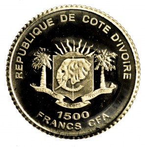 Wybrzeże Kości Słoniowej, 1500 franków 2006, Świątynia Artemidy - złoto