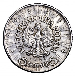 II Rzeczpospolita, 5 złotych 1934, Piłsudski - urzędowy
