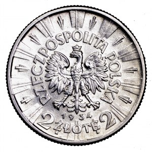 II Rzeczpospolita, 2 złote 1934, Piłsudski - piękne