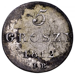 Księstwo Warszawskie, 5 groszy 1812 IB - przebitka