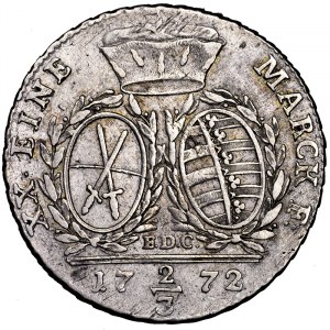 Niemcy, Saksonia, 2/3 talara (gulden) 1772 EDC, Drezno