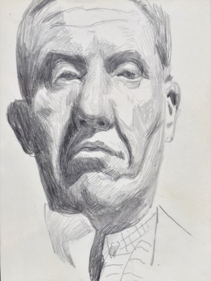 Stanisław Kamocki (1875-1944), Autoportret - głowa ujęta od dołu