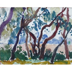 Kazimierz Podsadecki (1904 - 1970), Landschaft mit Bäumen, 1969