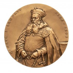 Polska, PRL 1944-1989, medal z serii królewskiej Oddziału Koszalińskiego PTN - Henryk I Brodaty.