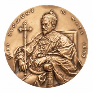 Polska, PRL 1944-1989, medal z serii królewskiej Oddziału Koszalińskiego PTN - Zygmunt III Waza.