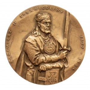 Polska, PRL 1944-1989, medal z serii królewskiej Oddziału Koszalińskiego PTN - Kazimierz II Sprawiedliwy.