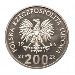 Polska, PRL 1944-1989, 200 złotych 1986 Władysław Łokietek, próba, miedzionikiel