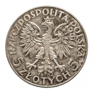 Polska, II Rzeczpospolita 1918-1939, 5 złotych 1934 Kobieta, Warszawa