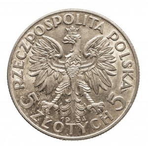 Polska, II Rzeczpospolita 1918-1939, 5 złotych 1934 Kobieta, Warszawa