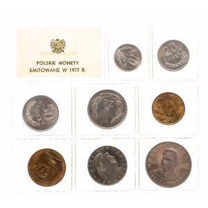Polska, PRL 1944-1989, Polskie monety emitowane w 1977 r. - oficjalny zestaw 8 monet