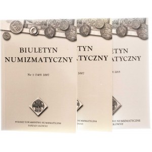Biuletyn Numizmatyczny, zestaw 3 zeszytów z lat 2007, 2015