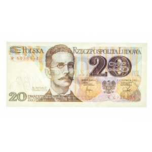 Polska, PRL 1944 - 1989, 20 ZŁOTYCH 1.06.1982, seria R.