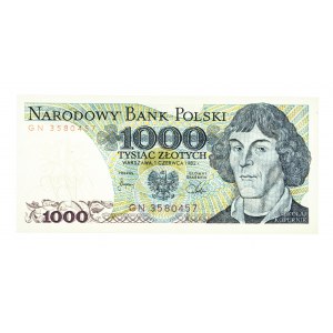 Polska, PRL 1944 - 1989, 1000 ZŁOTYCH 1.06.1982, seria GN.