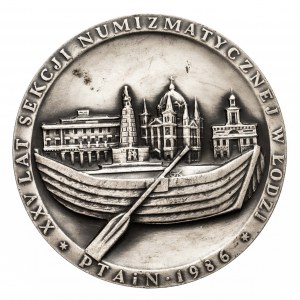 Polska, PRL 1944-1989, medal numizmatyczny - Kazimierz Stronczyński 1809-1896, XXV Lat Sekcji Numizmatycznej w Łodzi, PTAiN 1986