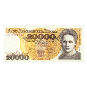 Polska, PRL 1944 - 1989, 20000 ZŁOTYCH 1.02.1989, seria AG.