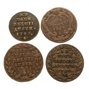Austria, zestaw monet z XVIII wieku - 4 sztuki