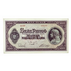 Węgry, Magyar Nemzeti Bank, 100 pengo 5.04.1945, Budapeszt.