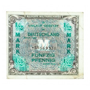 Niemcy, Alliierte Militärbehörde, bon okupacyjny 50 pfennig 1944.