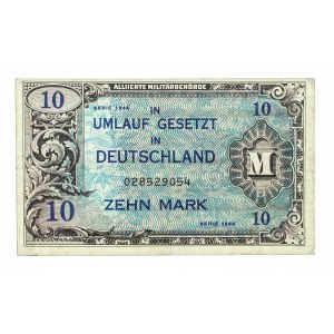 Niemcy, Alliierte Militärbehörde, bon okupacyjny 10 marek 1944.