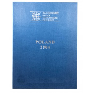Prospekt ze znaczkami z konferencji poświęconej poligrafii. Polska - Włochy 2004.