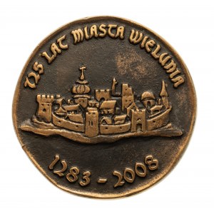 Polska, Rzeczpospolita od 1989 r., medal 725 lat miasta Wielunia 2008