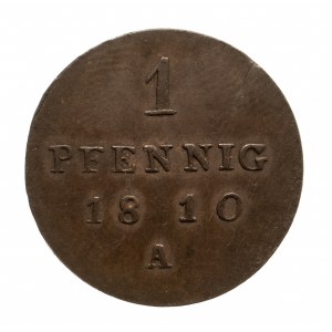 Niemcy, Prusy, Fryderyk Wilhelm III, 1797 - 1840, 1 pfennig 1810, Berlin.