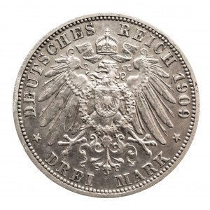 Niemcy, Cesarstwo Niemieckie 1871-1918, Prusy, Wilhelm II 1888-1918, 3 marki 1909 A, Berlin.