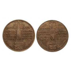 Niemcy, Saksonia, zestaw dwóch medali głodowych z 1923 roku.