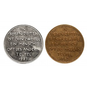 Niemcy, zestaw dwóch medali głodowych z 1923 roku.