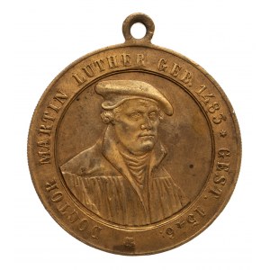 Niemcy, Marcin Luter, medalik z uszkiem,1883.