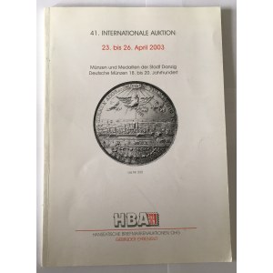 Katalog aukcyjny 41 HBA kwiecień 2003, monety i medale Gdańska.