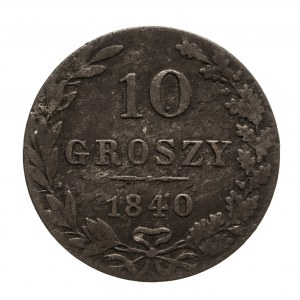 Zabór rosyjski, Mikołaj I 1825-1855, 10 groszy 1840 MW, Warszawa