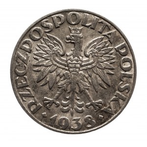 Polska, Generalna Gubernia 1939-1945, 50 groszy 1938, Warszawa, żelazo niklowane.