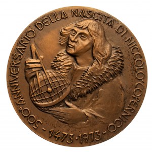 Włochy, medal: 500-lecie urodzin Mikołaja Kopernika