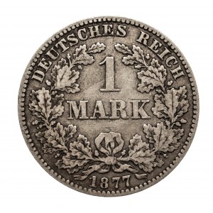 Niemcy, Cesarstwo Niemieckie 1871-1918, 1 marka 1877 B, Hanower, rzadka