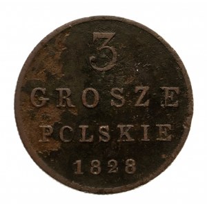 Królestwo Polskie, Mikołaj I 1825-1855, 3 grosze polskie 1828 FH, Warszawa