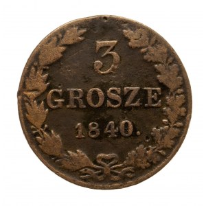 Zabór rosyjski, Mikołaj I 1825-1855, 3 grosze 1840, Warszawa