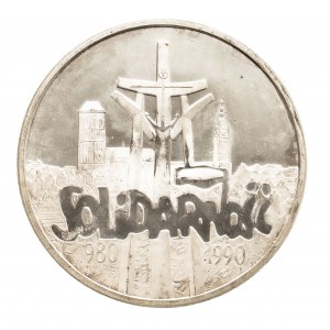 Polska, Rzeczpospolita od 1989 r., 100.000 złotych 1990, USA, Solidarność 1980-1990, /typ A/