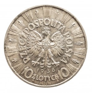 Polska, II Rzeczpospolita 1918-1939, 10 złotych 1936 Piłsudski, Warszawa (3)
