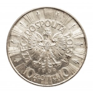 Polska, II Rzeczpospolita 1918-1939, 10 złotych 1939 Piłsudski, Warszawa (1)